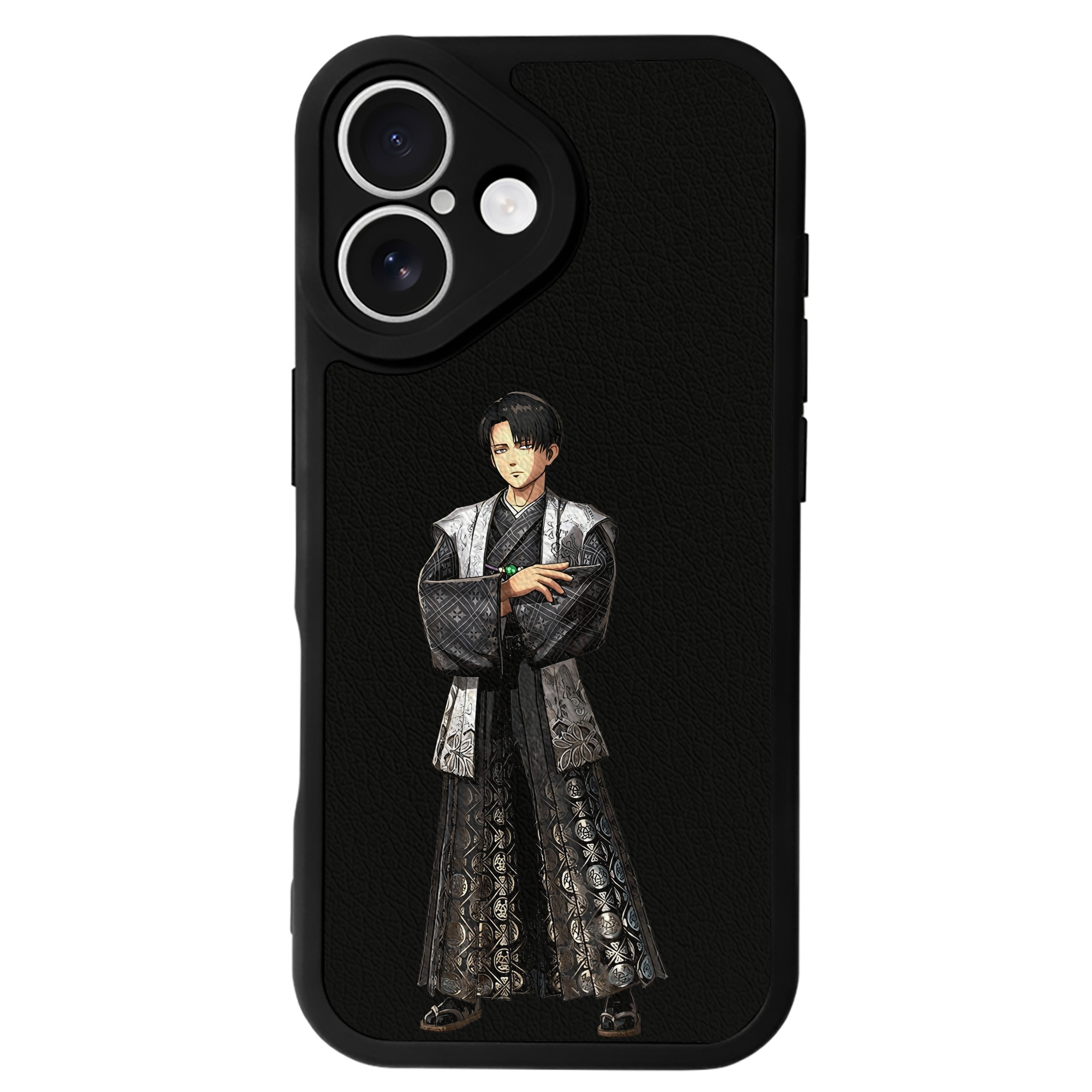 （画像用） 進撃の巨人 リヴァイ·アッカーマン Attack on Titan Levi Ackerman 【iPhone 16シリーズ対応】シリコンスマホケース（レザー調） 材質：シリコン